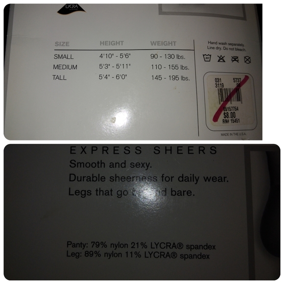 NIP Express Sheers Small Nylons - Picture 3 of 3